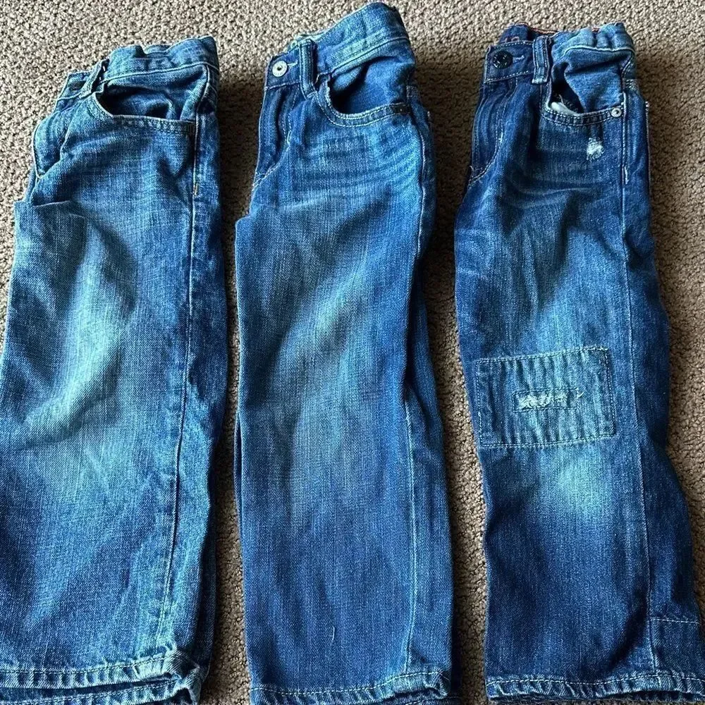 Baby GAP Kids Set of Three Blue Denim Adjustable Waist Jeans Size 4/4T